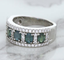 Load image into Gallery viewer, 1.41ctw Oval Alexandrite Ring with Diamond Accents in 18K White Gold