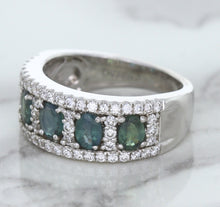 Load image into Gallery viewer, 1.41ctw Oval Alexandrite Ring with Diamond Accents in 18K White Gold