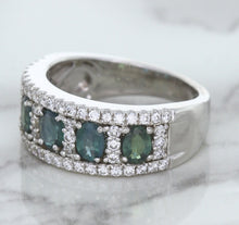 Load image into Gallery viewer, 1.41ctw Oval Alexandrite Ring with Diamond Accents in 18K White Gold