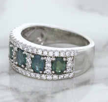 Load image into Gallery viewer, 1.41ctw Oval Alexandrite Ring with Diamond Accents in 18K White Gold