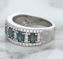 Load image into Gallery viewer, 1.41ctw Oval Alexandrite Ring with Diamond Accents in 18K White Gold