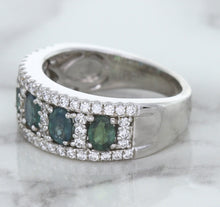 Load image into Gallery viewer, 1.41ctw Oval Alexandrite Ring with Diamond Accents in 18K White Gold