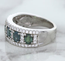 Load image into Gallery viewer, 1.41ctw Oval Alexandrite Ring with Diamond Accents in 18K White Gold