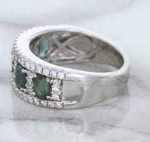Load image into Gallery viewer, 1.41ctw Oval Alexandrite Ring with Diamond Accents in 18K White Gold