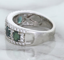 Load image into Gallery viewer, 1.41ctw Oval Alexandrite Ring with Diamond Accents in 18K White Gold