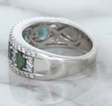 Load image into Gallery viewer, 1.41ctw Oval Alexandrite Ring with Diamond Accents in 18K White Gold