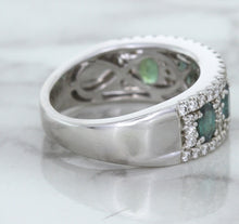 Load image into Gallery viewer, 1.41ctw Oval Alexandrite Ring with Diamond Accents in 18K White Gold