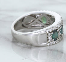 Load image into Gallery viewer, 1.41ctw Oval Alexandrite Ring with Diamond Accents in 18K White Gold