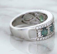 Load image into Gallery viewer, 1.41ctw Oval Alexandrite Ring with Diamond Accents in 18K White Gold