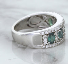 Load image into Gallery viewer, 1.41ctw Oval Alexandrite Ring with Diamond Accents in 18K White Gold