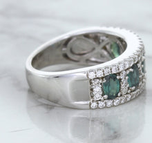 Load image into Gallery viewer, 1.41ctw Oval Alexandrite Ring with Diamond Accents in 18K White Gold