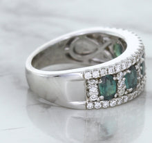 Load image into Gallery viewer, 1.41ctw Oval Alexandrite Ring with Diamond Accents in 18K White Gold