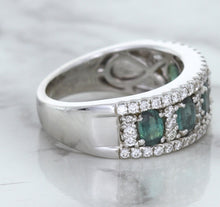 Load image into Gallery viewer, 1.41ctw Oval Alexandrite Ring with Diamond Accents in 18K White Gold