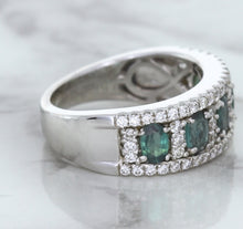 Load image into Gallery viewer, 1.41ctw Oval Alexandrite Ring with Diamond Accents in 18K White Gold