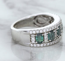 Load image into Gallery viewer, 1.41ctw Oval Alexandrite Ring with Diamond Accents in 18K White Gold