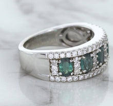 Load image into Gallery viewer, 1.41ctw Oval Alexandrite Ring with Diamond Accents in 18K White Gold