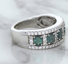 Load image into Gallery viewer, 1.41ctw Oval Alexandrite Ring with Diamond Accents in 18K White Gold