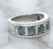 Load image into Gallery viewer, 1.41ctw Oval Alexandrite Ring with Diamond Accents in 18K White Gold