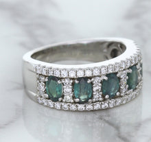 Load image into Gallery viewer, 1.41ctw Oval Alexandrite Ring with Diamond Accents in 18K White Gold