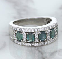 Load image into Gallery viewer, 1.41ctw Oval Alexandrite Ring with Diamond Accents in 18K White Gold