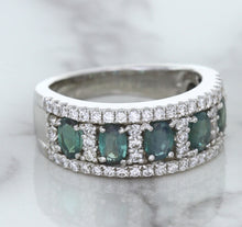 Load image into Gallery viewer, 1.41ctw Oval Alexandrite Ring with Diamond Accents in 18K White Gold