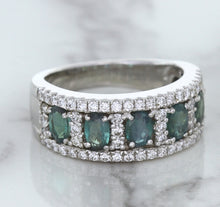 Load image into Gallery viewer, 1.41ctw Oval Alexandrite Ring with Diamond Accents in 18K White Gold