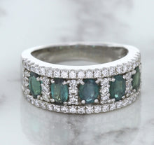 Load image into Gallery viewer, 1.41ctw Oval Alexandrite Ring with Diamond Accents in 18K White Gold