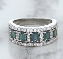 Load image into Gallery viewer, 1.41ctw Oval Alexandrite Ring with Diamond Accents in 18K White Gold