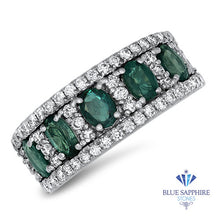 Load image into Gallery viewer, 1.41ctw Oval Alexandrite Ring with Diamond Accents in 18K White Gold