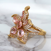 Load image into Gallery viewer, 4.26ctw Padparadscha Ring with Diamond Accents in 18K Rose Gold