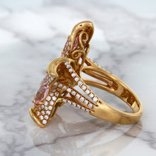 Load image into Gallery viewer, 4.26ctw Padparadscha Ring with Diamond Accents in 18K Rose Gold