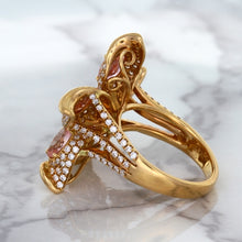 Load image into Gallery viewer, 4.26ctw Padparadscha Ring with Diamond Accents in 18K Rose Gold