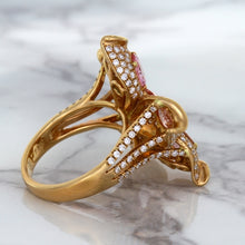 Load image into Gallery viewer, 4.26ctw Padparadscha Ring with Diamond Accents in 18K Rose Gold