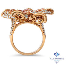 Load image into Gallery viewer, 4.26ctw Padparadscha Ring with Diamond Accents in 18K Rose Gold