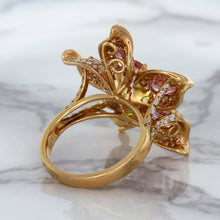 Load image into Gallery viewer, 1.76ct GIA Certified Unheated Oval Padparadscha Sapphire Ring with Padparadscha and Diamond Accents in 18K Rose Gold