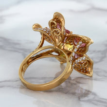 Load image into Gallery viewer, 1.76ct GIA Certified Unheated Oval Padparadscha Sapphire Ring with Padparadscha and Diamond Accents in 18K Rose Gold