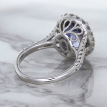 Load image into Gallery viewer, 7.86ct Oval Blue Sapphirewith diamond halo in 18K White Gold