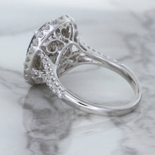 Load image into Gallery viewer, 3.75ct Oval Blue Sapphire Ring with Diamond Halo in 18K White Gold