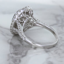 Load image into Gallery viewer, 3.75ct Oval Blue Sapphire Ring with Diamond Halo in 18K White Gold