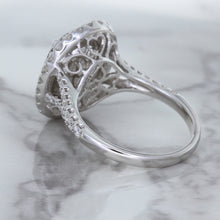 Load image into Gallery viewer, 3.75ct Oval Blue Sapphire Ring with Diamond Halo in 18K White Gold