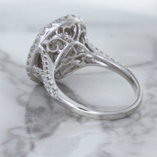 Load image into Gallery viewer, 3.75ct Oval Blue Sapphire Ring with Diamond Halo in 18K White Gold
