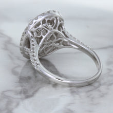 Load image into Gallery viewer, 3.75ct Oval Blue Sapphire Ring with Diamond Halo in 18K White Gold