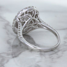 Load image into Gallery viewer, 3.75ct Oval Blue Sapphire Ring with Diamond Halo in 18K White Gold