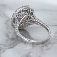 Load image into Gallery viewer, 3.75ct Oval Blue Sapphire Ring with Diamond Halo in 18K White Gold