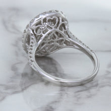 Load image into Gallery viewer, 3.75ct Oval Blue Sapphire Ring with Diamond Halo in 18K White Gold