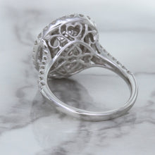 Load image into Gallery viewer, 3.75ct Oval Blue Sapphire Ring with Diamond Halo in 18K White Gold