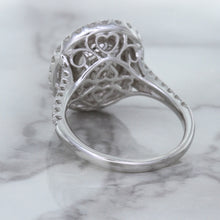 Load image into Gallery viewer, 3.75ct Oval Blue Sapphire Ring with Diamond Halo in 18K White Gold