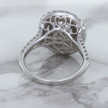 Load image into Gallery viewer, 3.75ct Oval Blue Sapphire Ring with Diamond Halo in 18K White Gold