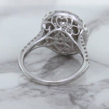 Load image into Gallery viewer, 3.75ct Oval Blue Sapphire Ring with Diamond Halo in 18K White Gold