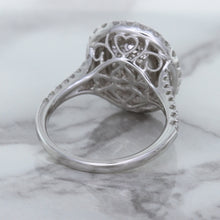 Load image into Gallery viewer, 3.75ct Oval Blue Sapphire Ring with Diamond Halo in 18K White Gold